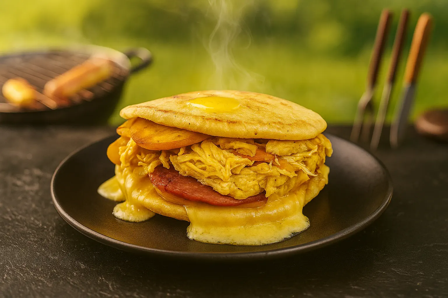 Arepa Rellena Mixta Carne y Pollo – 'Mi Super Arepa Express'