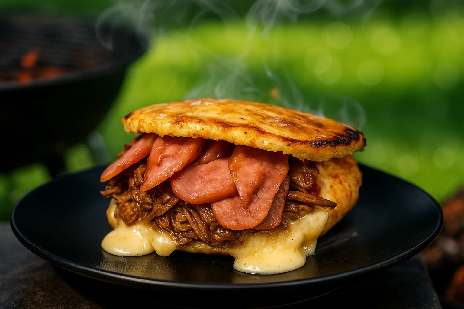 Arepa Definitely Arepa Rellena Mixta Chorizo y Chicharrón – 'Mi Super Arepa Express'